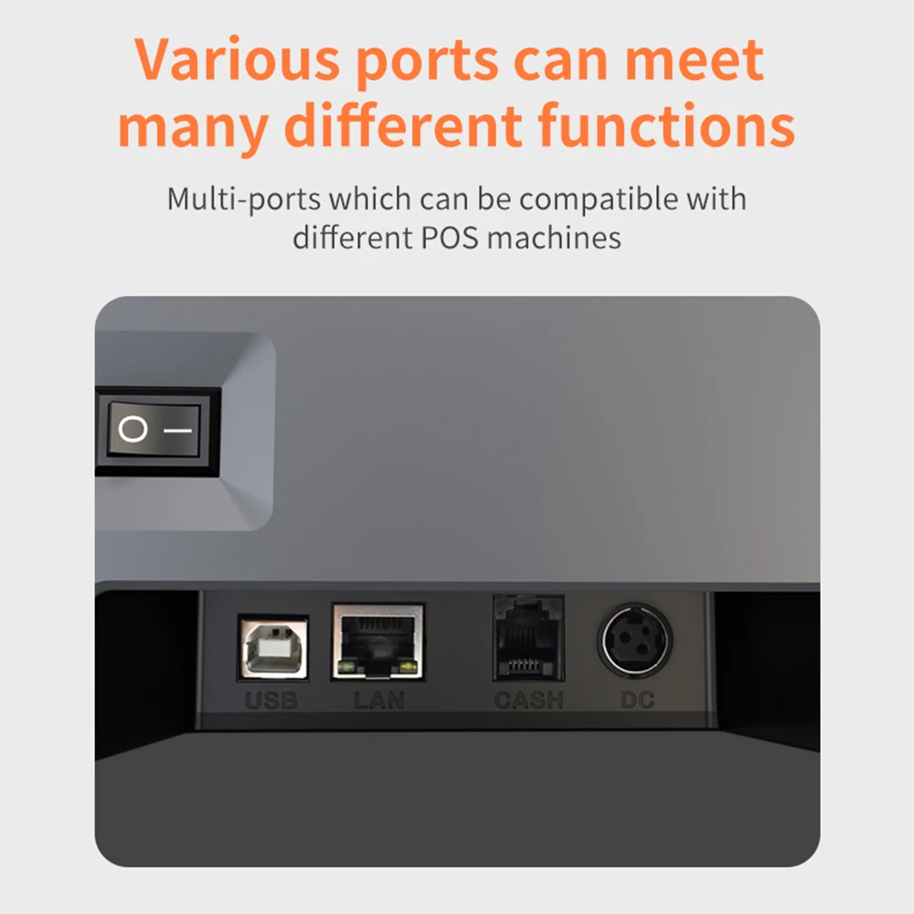 Bisofice Thermal Receipt Printer 80mm Desktop Direct Thermal Printing USB+LAN Connection High Speed with Auto Cutter Large Paper