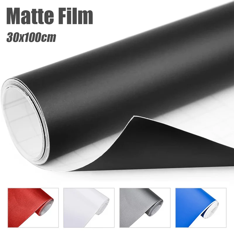 Autocollants en vinyle noir mat, 30x100cm, Film de protection Auto-adhésif  pour décoration extérieure et intérieure de voiture - AliExpress