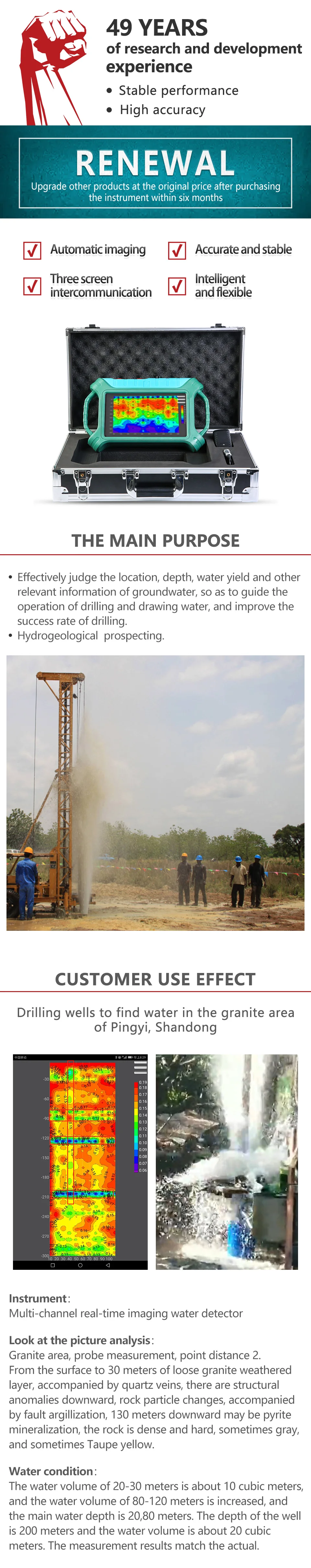 High Quality Large Depth Measurement Underground Water Detector 4000 Meters Grou