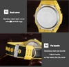 Original OHSEN Digital quartz Children Boys Sport Watches 30M Waterproof Black Rubber Band Fashion LED Swimming Wristwatch Gift 6