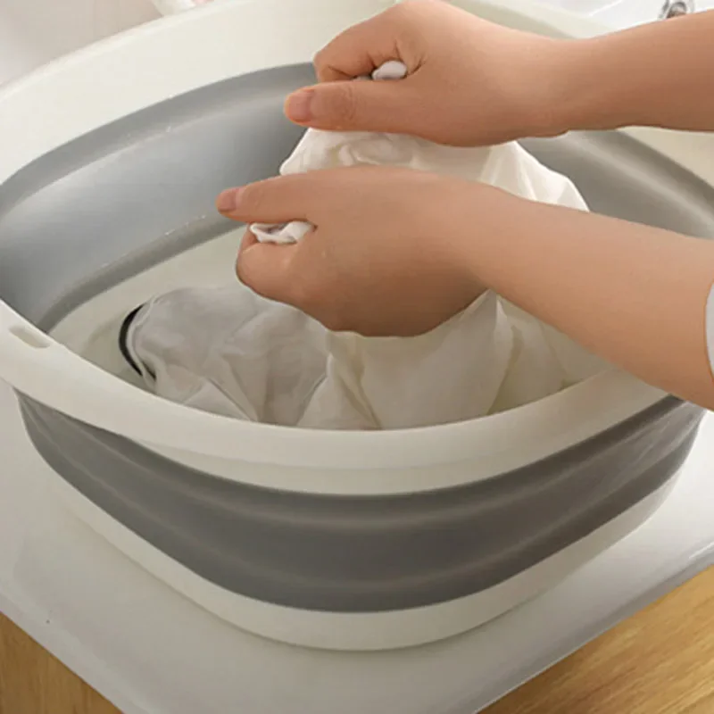 Portable Plastic Folding Wash Basin - Travel Laundry Tub for Home  Baby Bath