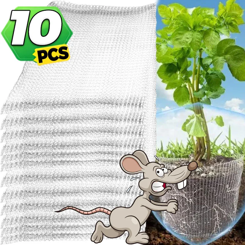 Metal Root Guard Basket Stainless Steel Wire Mesh Bag Plants Gopher Vole Mole Protection Net Garden Vegetable Planting Wire Cage