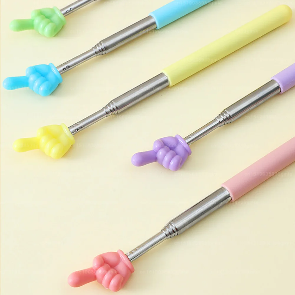 Back Scratchers Stainless Steel Telescopic Massage Rod Finger Design Teaching Stick Extendable