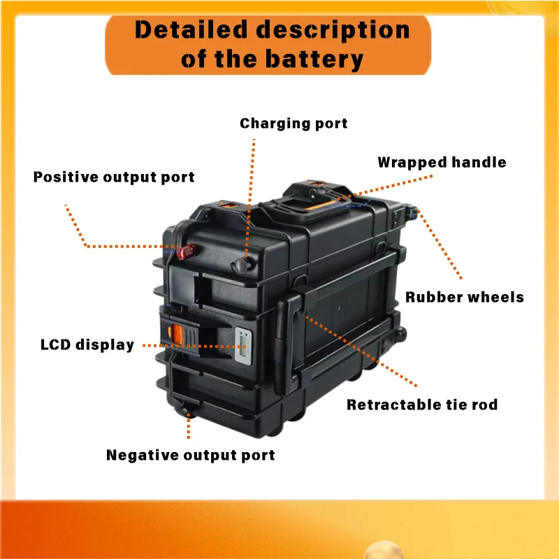 12V 140Ah Rechargeable Battery with Bluetooth BMS USB IP65 Waterproof