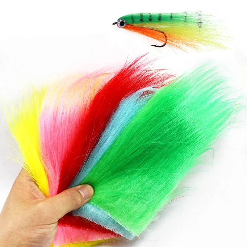 Big sale 8*13.5cm patch artificial fly tying craft fur longest soft synthetic hair fiber baitfish streamers fly tying materials