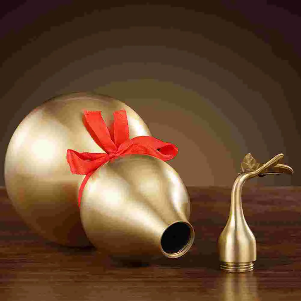 

Leaves Brass Gourd Ornament Vintage Decor Feng Shui Sculpture Housewarming Gift