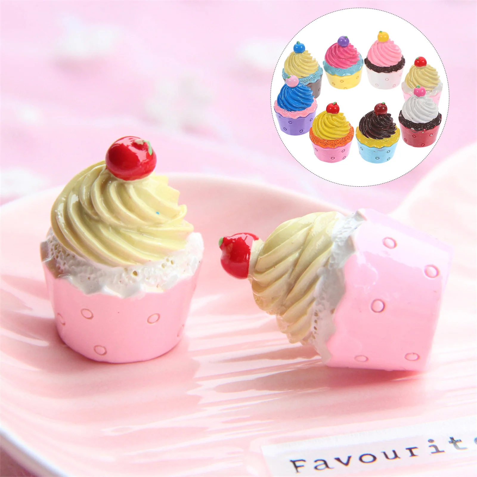 

Resin Accessories Simulation Cake Keychain Charms Crafts Making Ornaments Decoration Cupcake Headdress Photo Frames Fob