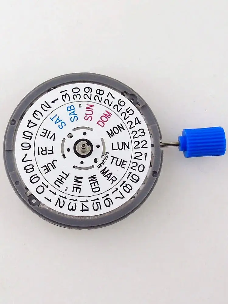 English SPANISH Accuracy 24 Jewels NH36 NH36A Auto Watch Movement Black/White Date Wheel High Quality Wristwatch Replacement
