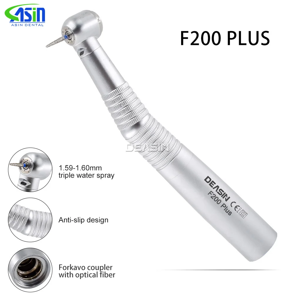 DEASIN F200PLUS-turbina de aire Dental, pieza de mano de alta velocidad, herramienta manual de alta velocidad de fibra óptica LED Dental para acoplador KAVO