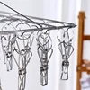 1/2Pc 50 Clips Square Stainless Steel Windproof Clothespin Laundry Hanger Home Storage Bra Sock Towel Hook Clothes Rack Dryer 3