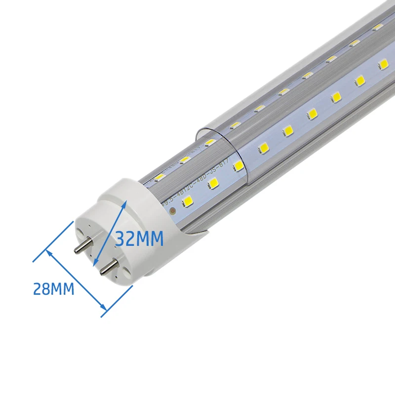 10개/몫 2피트 600mm 20W T8 v자형 LED 튜브 | G13입니다. | 고효율 PF 0.95 | 깜빡임 없음 | 조광 불가능 | 에너지 절약 | 형광등 교체