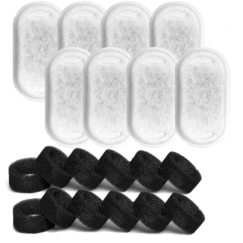 Premium Activated Carbon Replacement Filters for Pet Water Fountains - Stainless Steel Dispenser