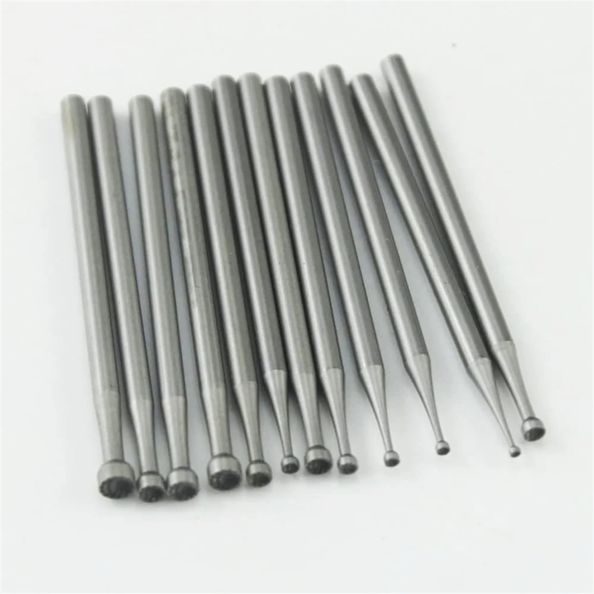 N88R 12 Pcs 라운드 컵 버 세트, 3/32인치 생크 와이어 라운더 비트 보석 조각 비트(0.8-3.0mm)
