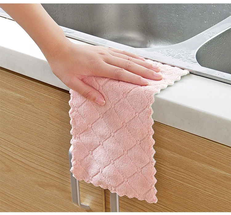 5pcs Dishclout Absorbent Small Small Dish Rag Scratch-free