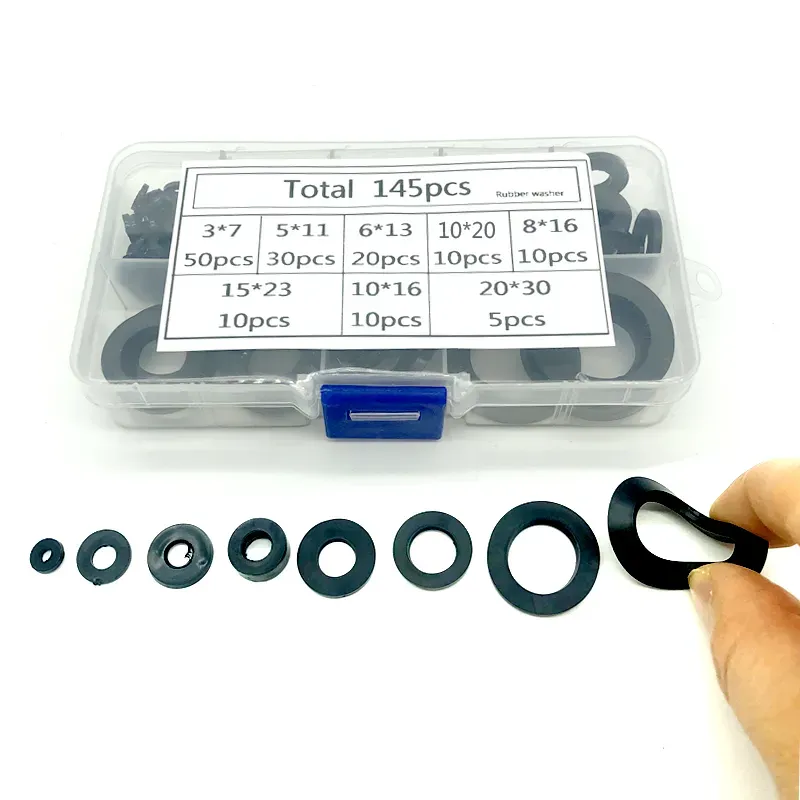 8 Sizes Black Insulation Sealing Ring Rubber Flat Washer Gasket Assortment Kit M3 M4 M5 M6 M8 M10 M15 M20 Home Improvement