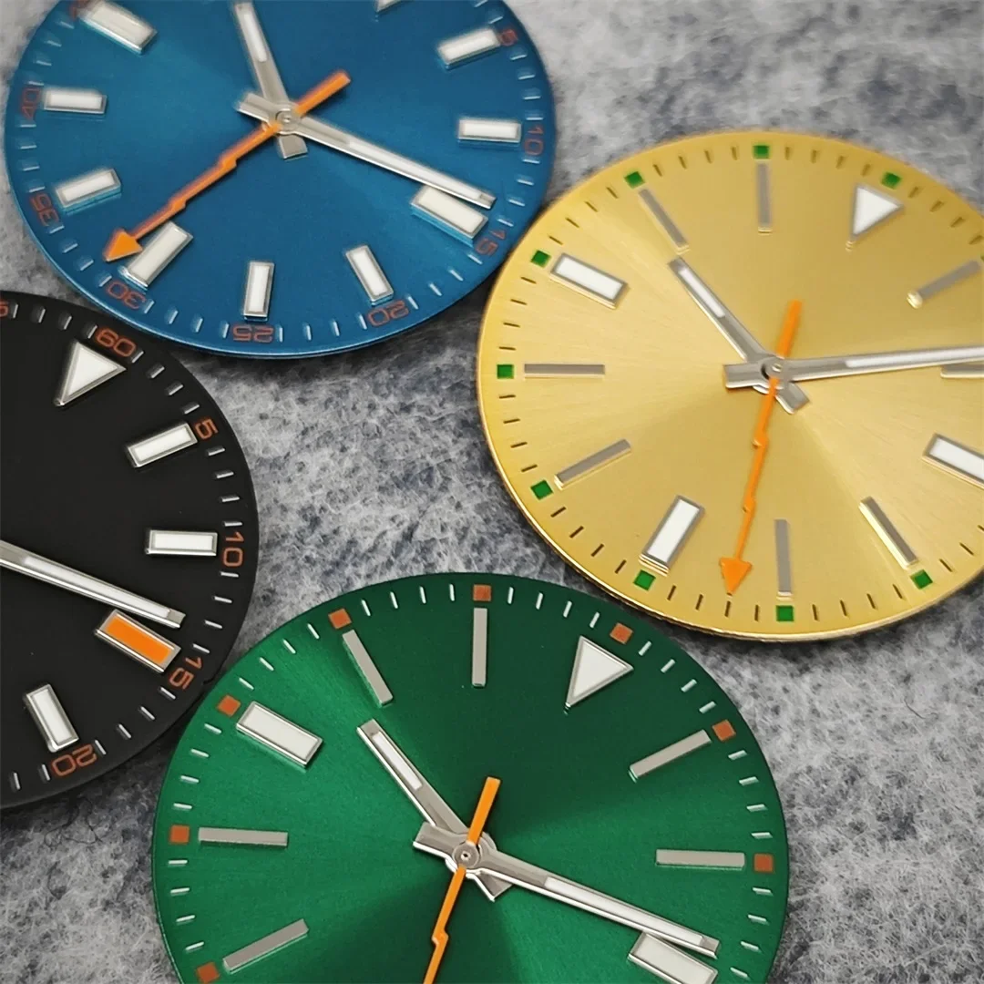 29mm Watch Dail and Watch Hands Set Green Luminous Pointer for Miyoda 8215/ 8200/ 8205/ 821A Mingzhu 2813/ 3804 Movement