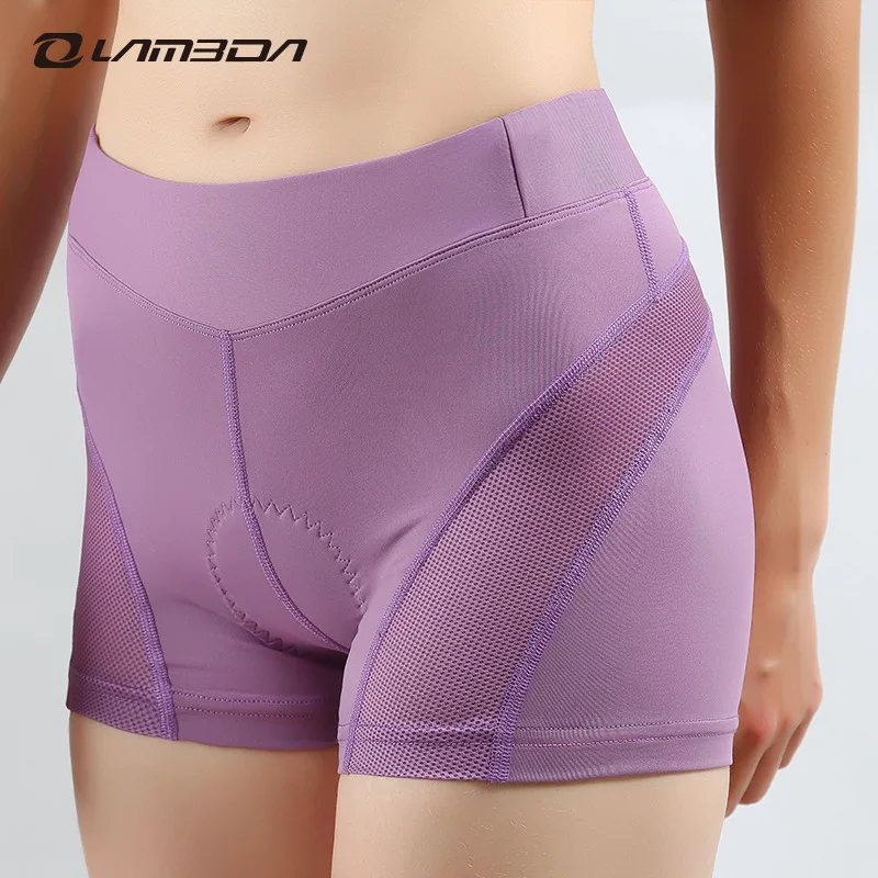 

Lambda Women's Biker Underwear Bicycle Sponge Silicone Shorts Breathable Cycling Pants Bicycle Pants