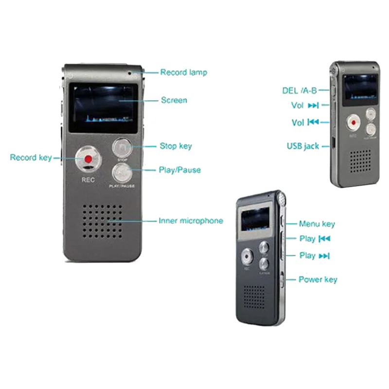Paranormal Equipment Digital EVP Voice Activated Recorder USB US 8GB (Black)