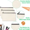 12PCS DIY Blank Canvas Beige Makeup Bag with Zipper - 8.3" x 5" Bulk Cosmetic Pouches for Travel, Storage, and Stationery 3