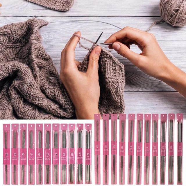 Stainless Steel Knitting Needles Double Pointed Straight Knitting Needle  For Sweaters Metal Knitting Needles For DIY Knitting - AliExpress