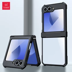 Shockproof Airbag Bumper Clear Case with Glass Back for Just Case (For Samsung Z Flip6)