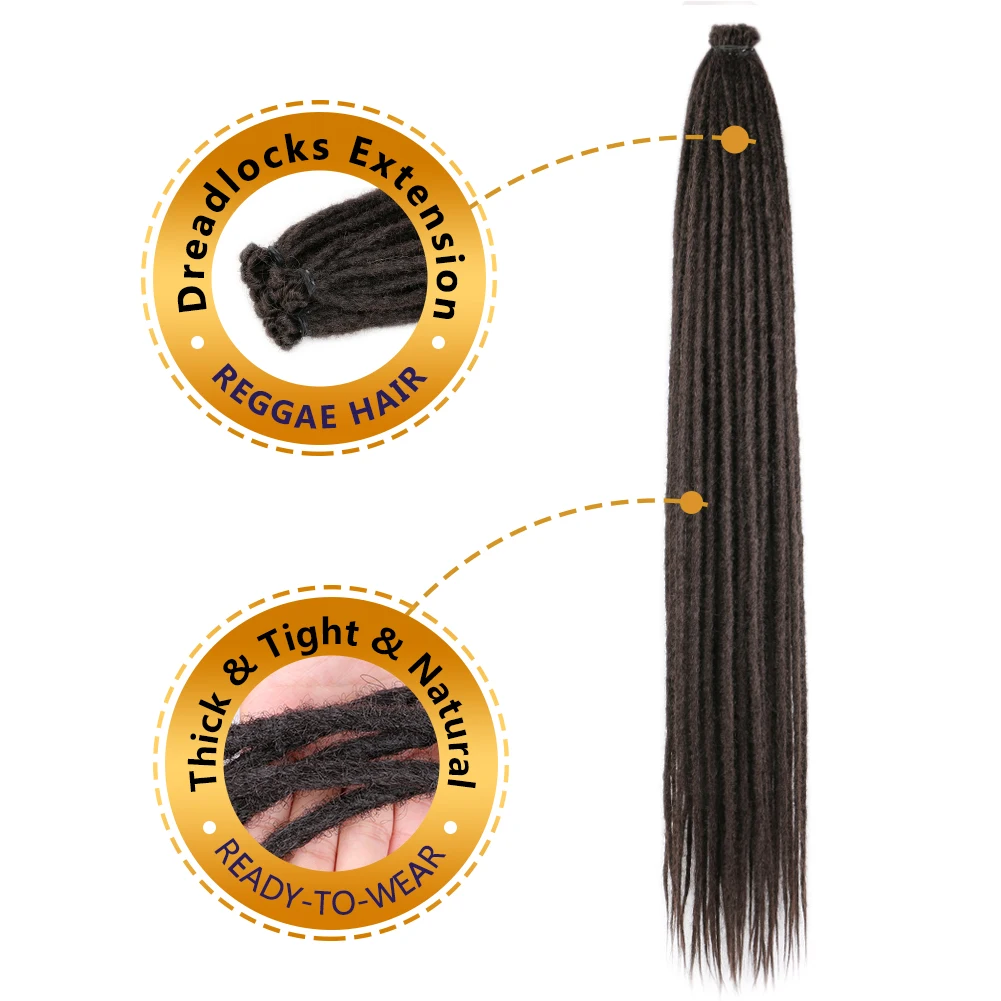 36 Inch Synthetic Dreadlocks Extensions Thin Soft Reggae Hair Hip-Hop Style  Dread Long Crochet Braids For Hippie Hair - AliExpress