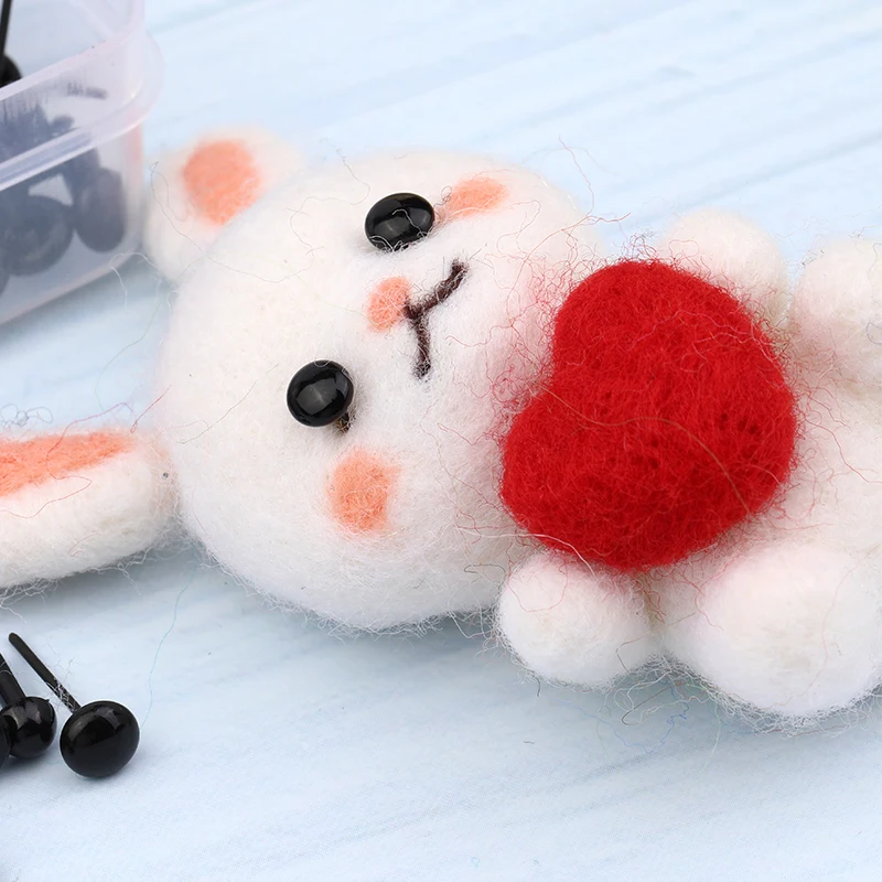 KRABALL 100 Pairs 3-10mm Safety Plastic Toy Eyes Eyeballs for Bear Animal Doll Making Puppet DIY Crafts Felting Tool Accessories plastic safety eyes
