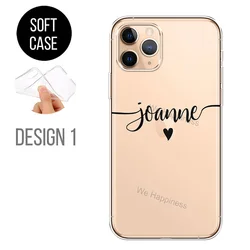 Personalized Heart Design Phone Case with Custom Name & Initials - iPhone SE 2020 (1)