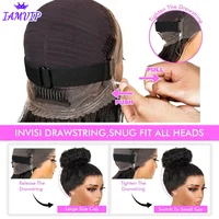250 densité HD Invisi sangle 360 pleine dentelle frontale crépus bouclés perruque 30 pouces noir cheveux humains cordon confortable eau perruque sans colle 3