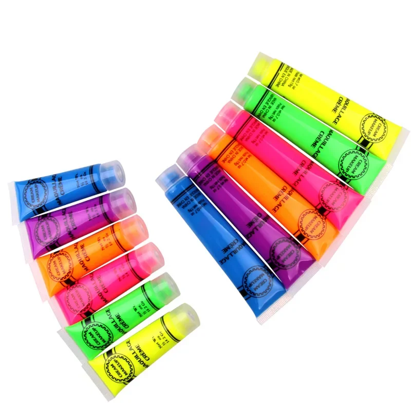 1pc Body Painting New Colorful Makeup Face Halloween Environmental Intense Neon Face Beauty Body Paint Dance Party Festival Rave 5