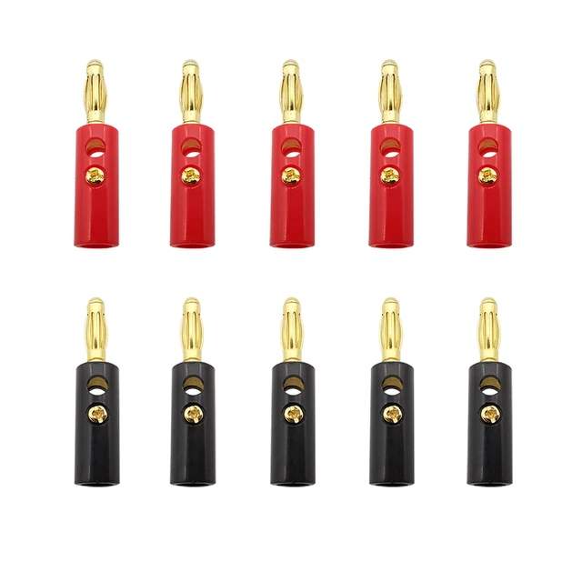 5/10 Pairs 4mm Banana Plug Connector Solderless Screw Type Audio Speaker Cable Wire Cable Test Plug Adapter Banana Speaker Plug 1