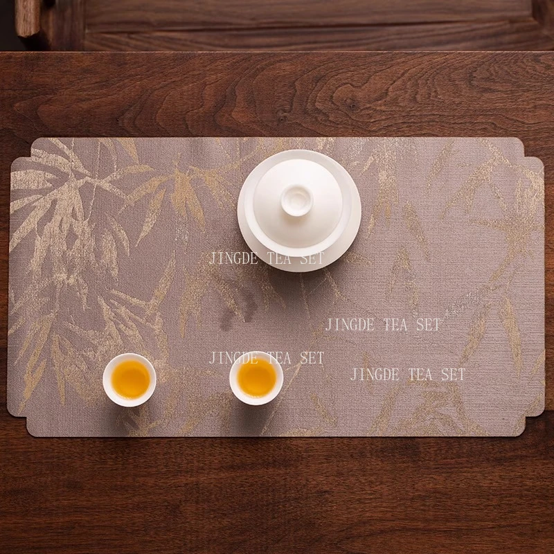 Cotton and Linen Tea Mat New Chinese Style Home Zen Style Waterproof Dry Foam Pad Small Fabric Tea Towel Teaset Accessories