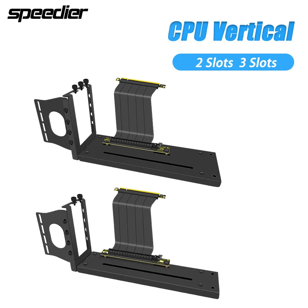 

Vertical GPU Mounting Bracket Graphics Card Holder Kit with PCIE 4 Riser Cable 90 Degree Right Angle 20cm 25cm 30cm Black&White