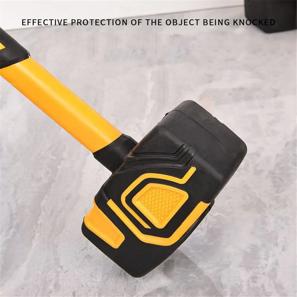 Multifunctional Rubber Hammer Ceramic Tile Soft Rubber Tapping Leather Hammer Professional Hand Tools For Construction Workers Rubber Hammer Manual Tools