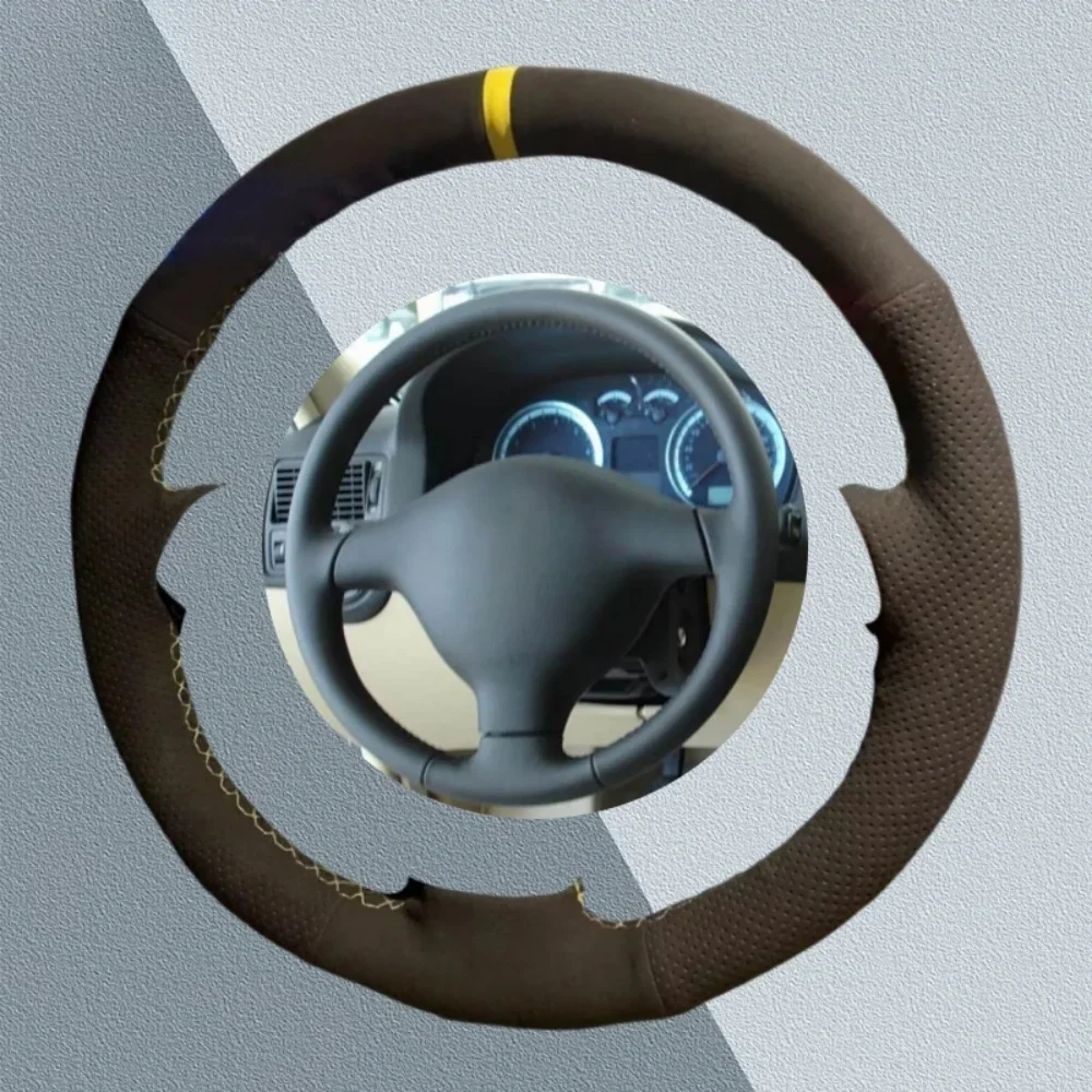 Luxurious Suede DIY Car Steering Wheel Cover - Universal Fit Car Accessory