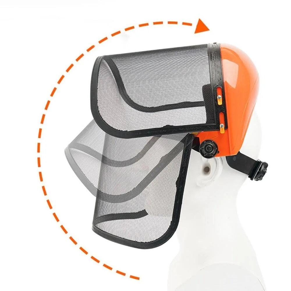Safety Helmet face shield mask garden trimmer helmet Chainsaw Helmet Mesh Face Shield For Electric Cutting Forestry Logging Mower Gardening Protection Splash Prevention