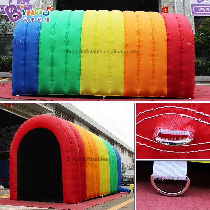 Customized 4x2x2.1 Meters Inflatable Rainbow Tunnel For Event Party Decoration 13ft Length Blow Up Colorful Toy Tents 5