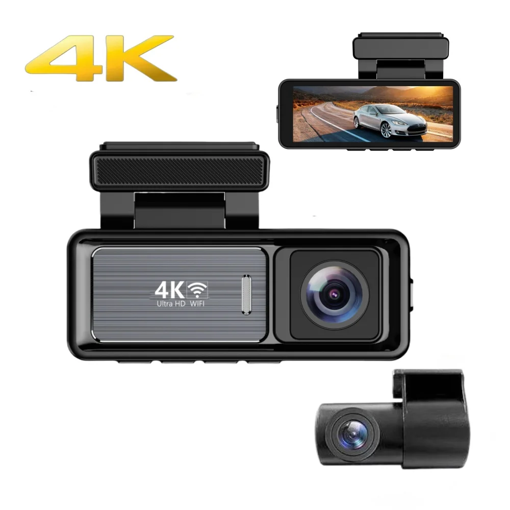 3.2Inch Dash Cam Dual Lens Ultra HD Real 4K Car DVR Camera WIFI GPS ...