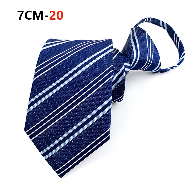 Krawatte mit Reißverschluss, Herren-Krawatte, faule vorgebundene Krawatten, gestreift, 7 cm, Krawatte mit Reißverschluss, Krawatte für Männer und Frauen, Bräutigam, Hochzeit, Großhandel – Detail 23