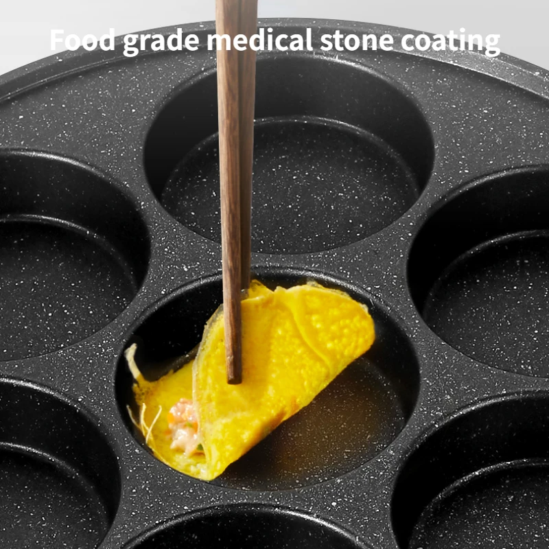 Electric Skillet Seven Holes 220V Egg Frying Pan Commercial Plug-in Medical Stone Non-stick Material Fried Eggs Machine блинница 5