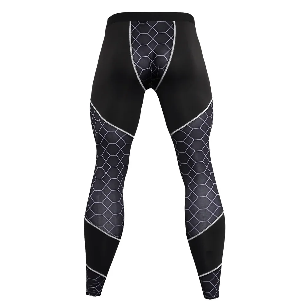 S-3XL Pantaloni sportivi da corsa Fiess da uomo Pantaloni da allenamento con pannelli stampati Leggings elastici ad asciugatura rapida traspiranti_voghion.com