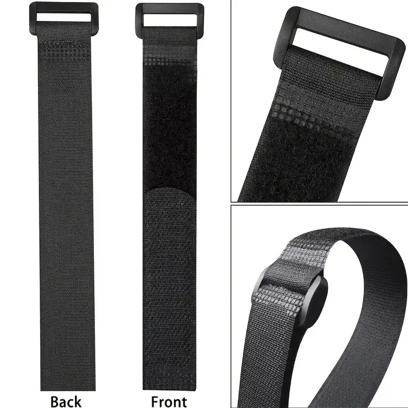 Fascette Riutilizzabili con Gancio e Anello, 6 Pezzi Cinghie con