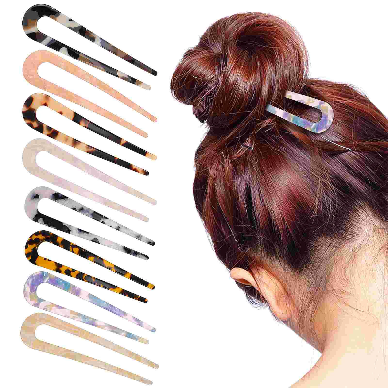 

8pcs U Shape Hairpins French Style Hair Bun Forks Hair Sticks Hair Styling Tool Accessories