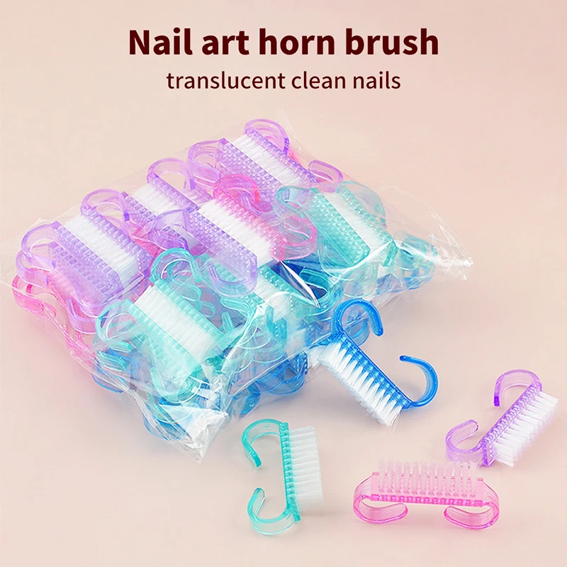 

Nail Tool Horn Brushes Semi Transparent Solid Nails Cleaning Small Brush Manicure Products Material Accessories Stylist Supplies