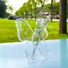 22cm Butterfly Shape Vase Transparent Acrylic Flower Pot Desktop Flower Cuttings Holder For Home End Table Dinning Table Office 3