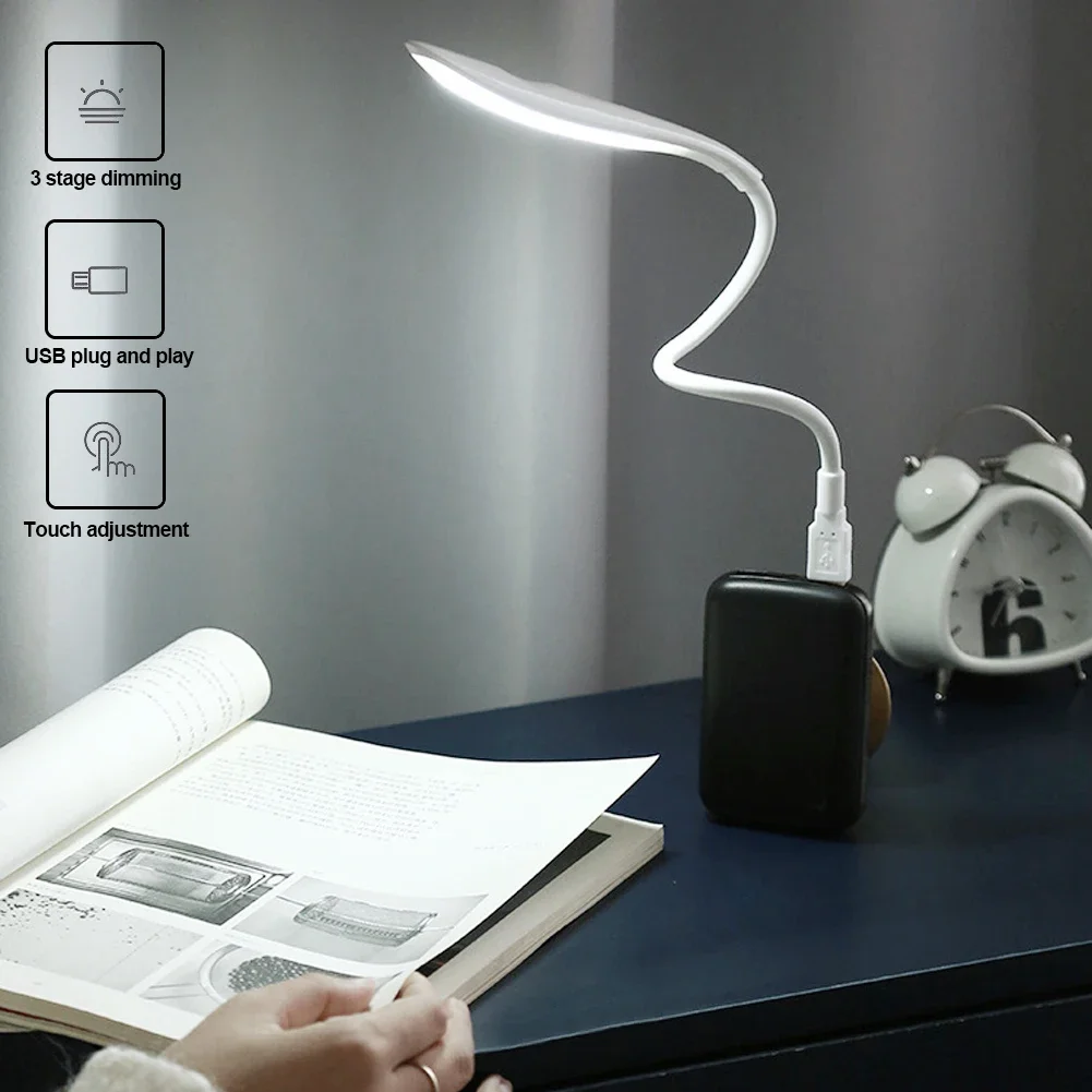 USB LED Portable Reading Lamp Flexible Eye Protection Night Light Computer PC Laptops Table Desk Lamp Touch Switch Adjustable