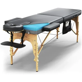 Luxton Home Premium Memory Foam Massage Table - Easy Set Up - Foldable & Portable with Carrying Case