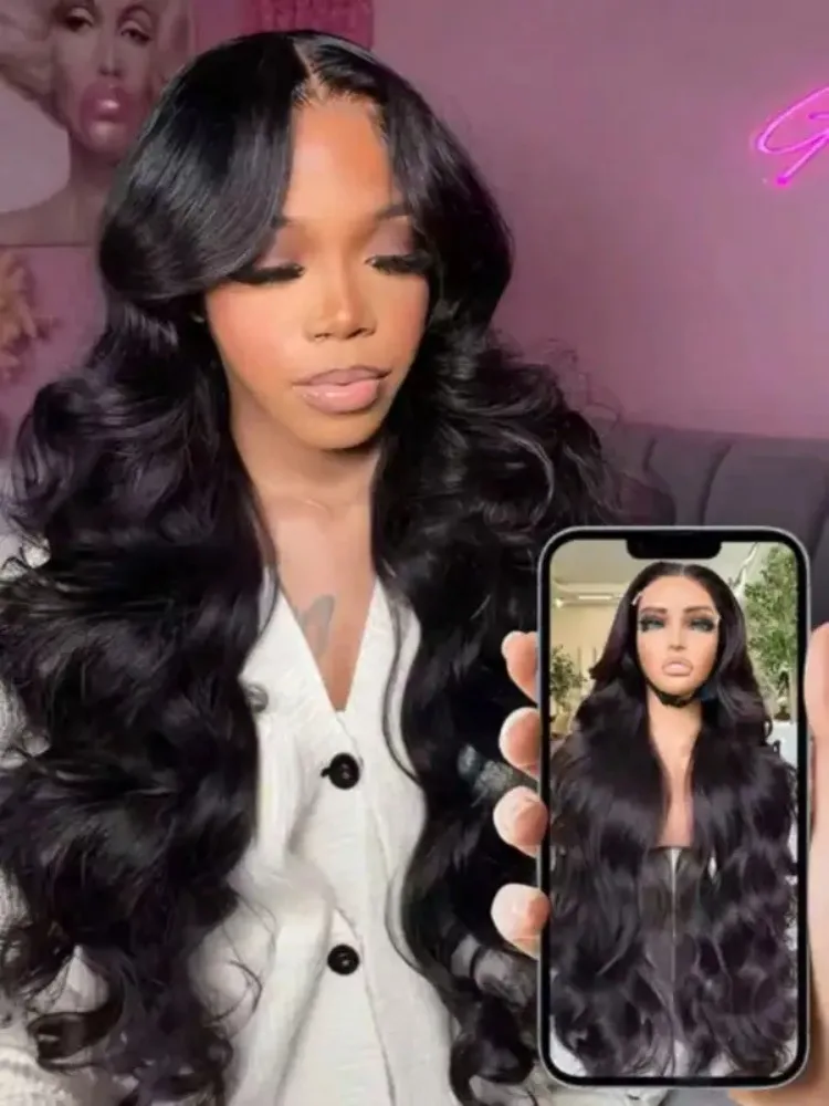 30 Inch 13x4 Body Wave Lace Front Wigs Human Hair Pre Plucked 200% Density HD Lace Frontal Wigs Human Hair For Women