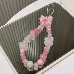 Charming Heart Beaded Bracelet with Colorful Bowknot and Butterfly Accents (A04)