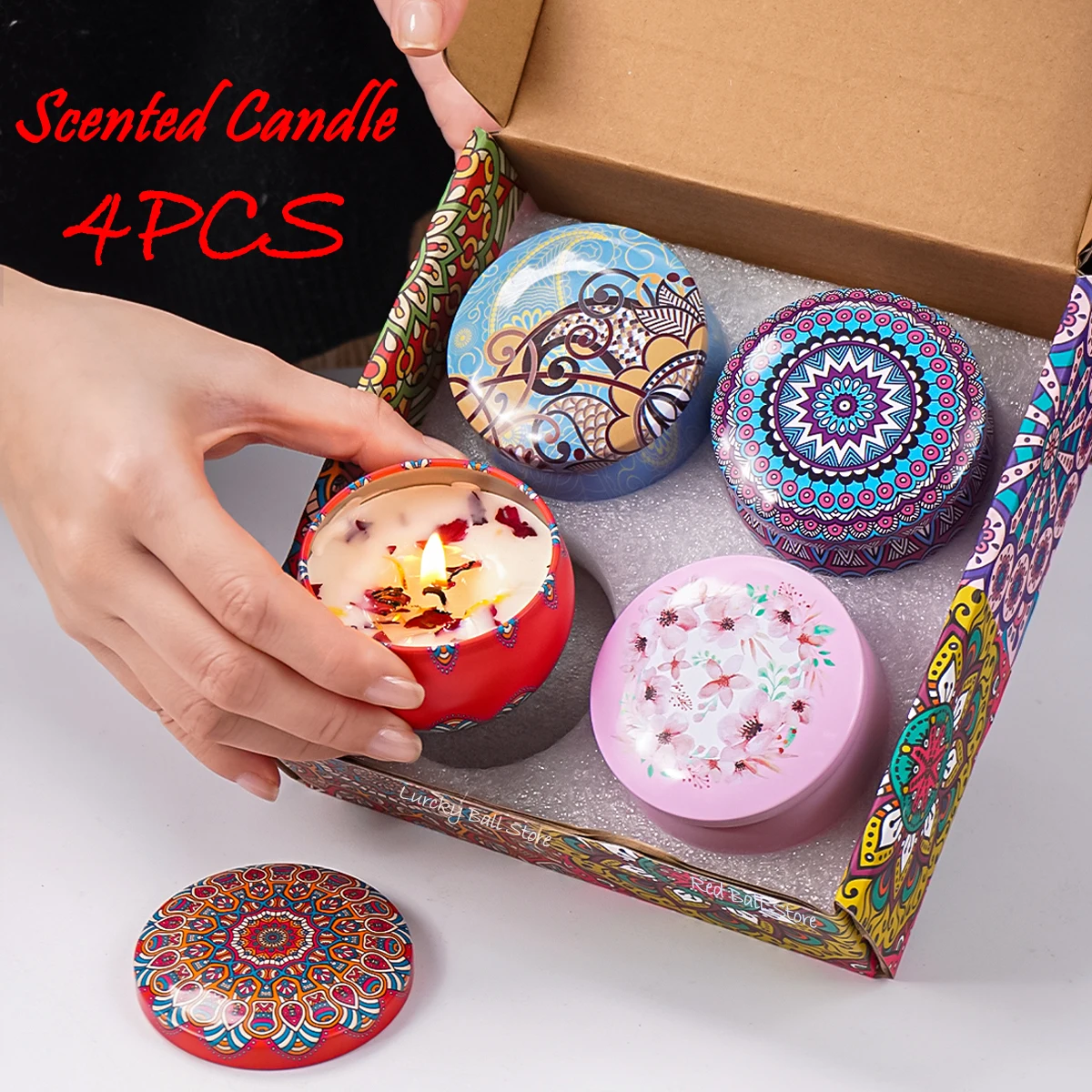 4 قطعة/صندوق مجموعة شموع معطرة هدية أنماط عربية إسلامية عطر شمعة جرة لتقوم بها بنفسك الأزواج الذي لا يدخن شموع بخور رومانسية